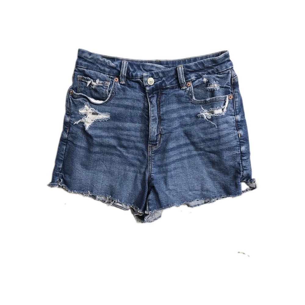 American Eagle‎ Curvy Mom Short Denim Shorts  8 Blue